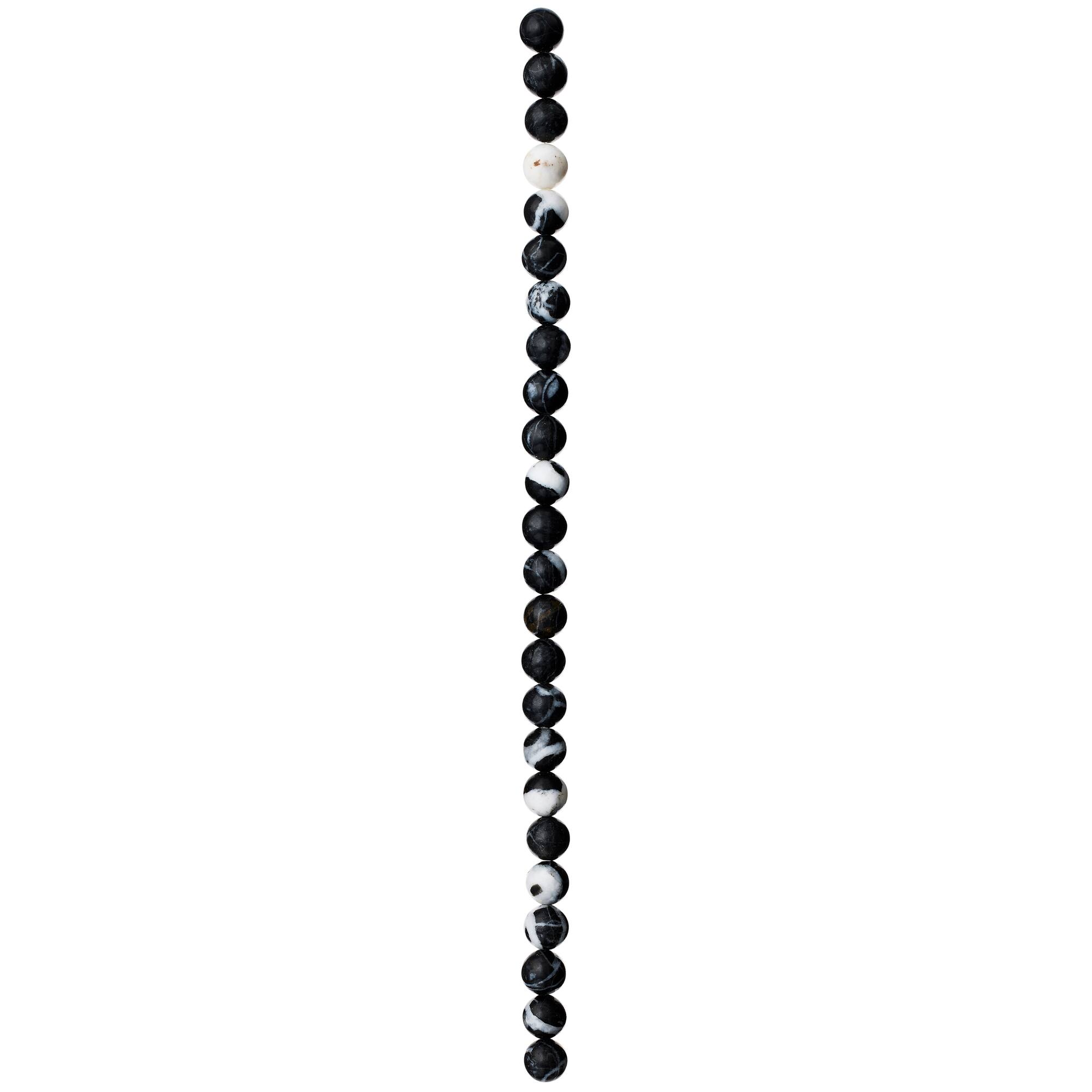 Black & White Zebra Stone Round Beads, 8mm by Bead Landing™